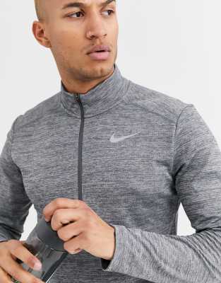 nike running pacer half zip sweat in black