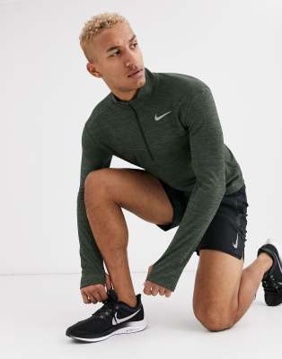 nike running pacer half zip sweat in black