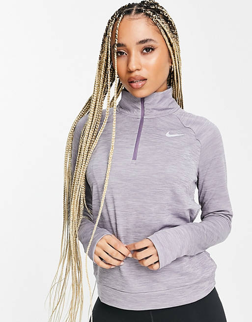 Nike Running Pacer half zip top in purple