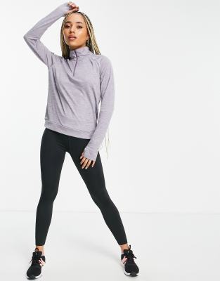 nike running pacer half zip top in purple