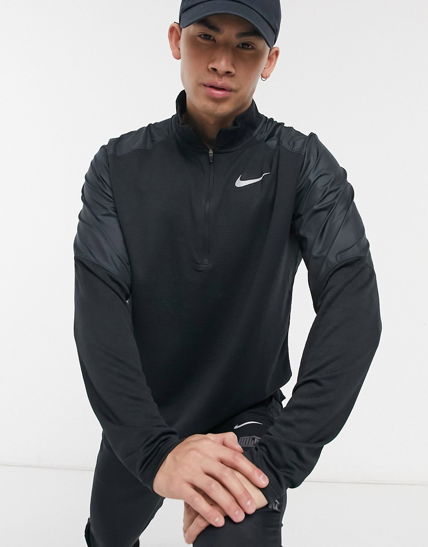 Nike Running – Pacer – Hybrid – Svart topp med halv dragkedja