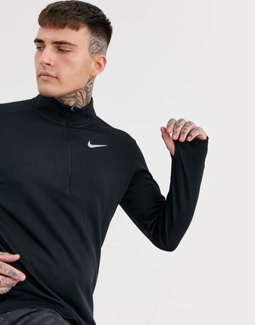 Nike Running – Pacer – Schwarzes Sweatshirt mit kurzem Reißverschluss, 3 von 4