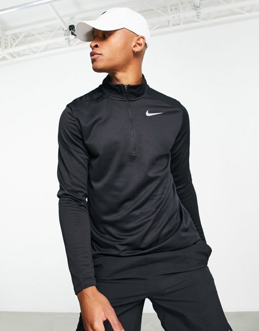 Nike Running – Pacer – Svart sweatshirt med halvlång dragkedja