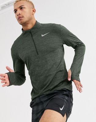 Nike Running - Pacer - Sweater met korte rits in groen