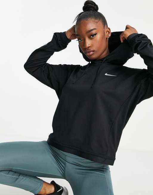 Sandalias Centro de niños raya Nike Running Pacer Therma-FIT hoody in black | ASOS