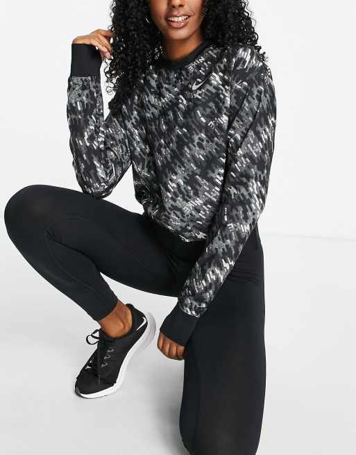 Nike Running - Pacer - Top imprimé à col ras de cou en tissu Dri-FIT - Noir, 3 de 4