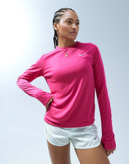 Nike Running - Pacer - Top manches longues en tissu Dri-FIT - Rose vif, 2 de 5