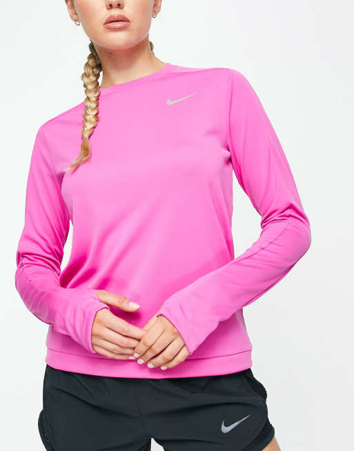 Nike Running - Pacer - Top met lange mouwen en ronde hals in roze