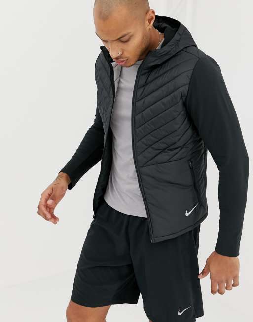 Nike Running Padded Hooded Jacket In Black AH0544 010 ASOS