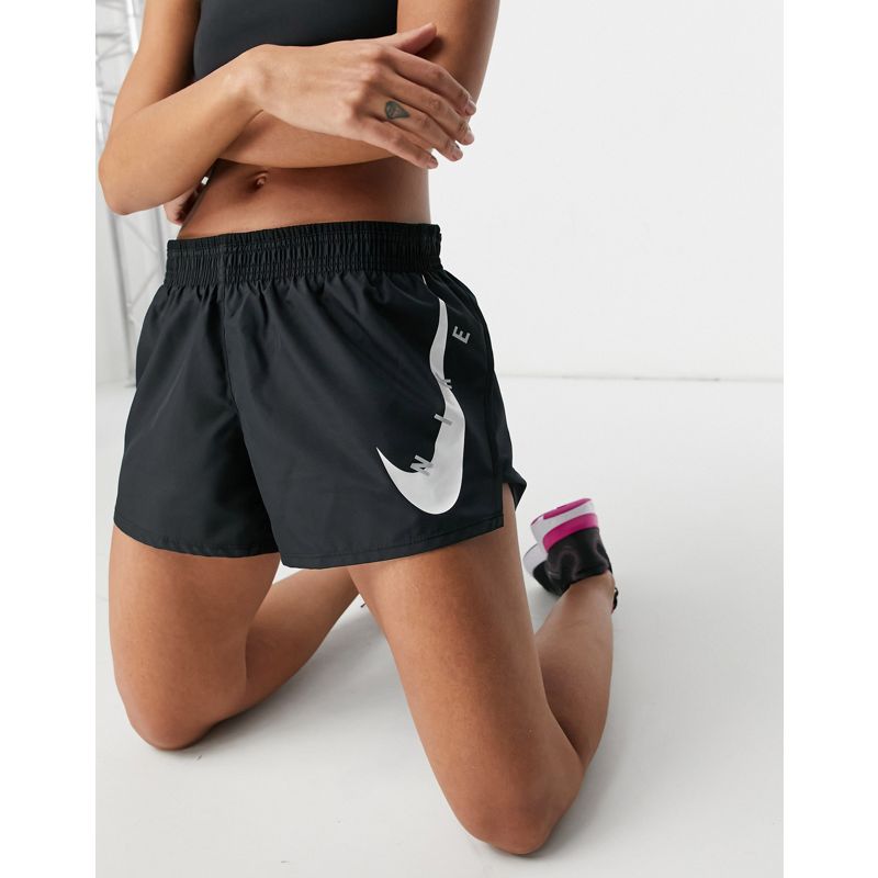 9n9a7 Activewear Nike Running - Pantaloncini neri con logo