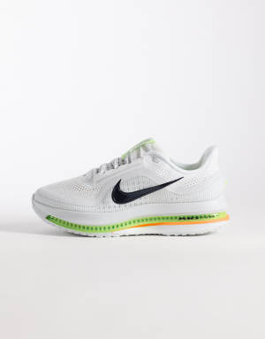 Nike Running Pegasus Premium trainers in white and neon yellow