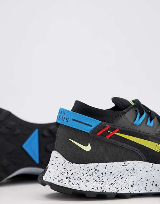 nike pegasus trail 2 Nike Running Pegasus Trail 2 sneakers in black and yellow