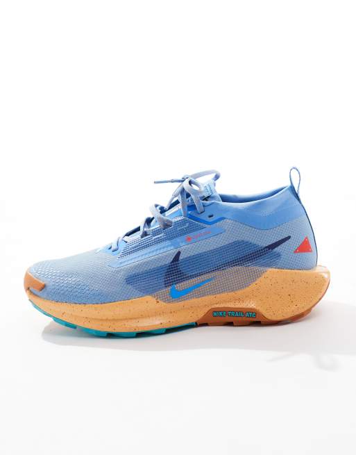 Nike Running Pegasus Trail 5 Gore-Tex sneakers in light blue and orange