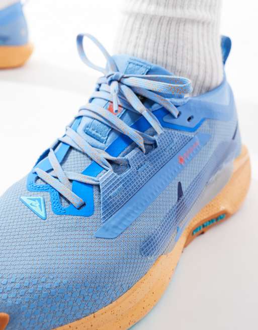 Nike Running Pegasus Trail 5 Gore-Tex sneakers in light blue and orange, 4 of 5