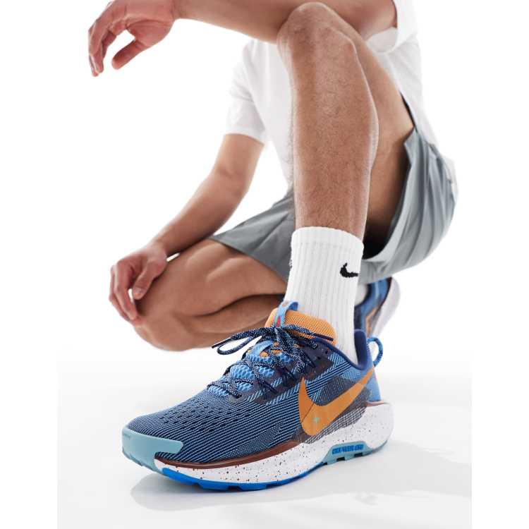 Nike Running Pegasus Trail 5 sneakers in dark blue and orange | ASOS