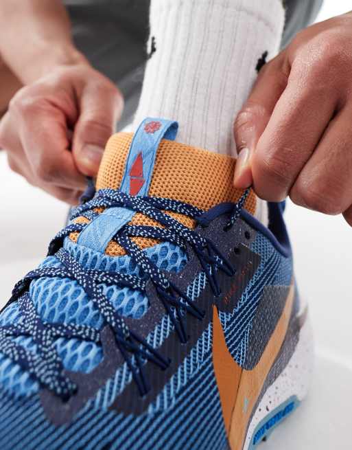 Nike Running Pegasus Trail 5 sneakers in dark blue and orange | ASOS