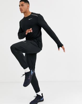 nike running air pack phantom joggers in black