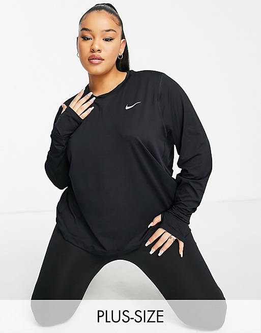  Nike Running Plus Element Dri-FIT crew in black 