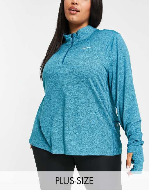 Nike Running Plus - Element - Dri-FIT - Top met halve rits in blauw
