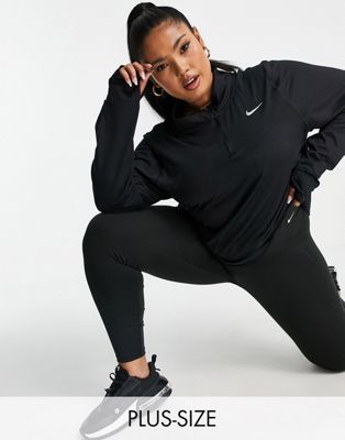 Tops Nike Running Plus - Element - Top à encolure zippée - Noir