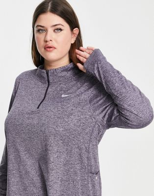 T-shirts et débardeurs Nike Running Plus - Element - Top à encolure zippée - Violet