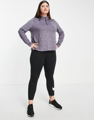 T-shirts et débardeurs Nike Running Plus - Element - Top à encolure zippée - Violet