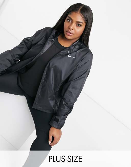 Nike Running Plus essential jacket in black | ASOS