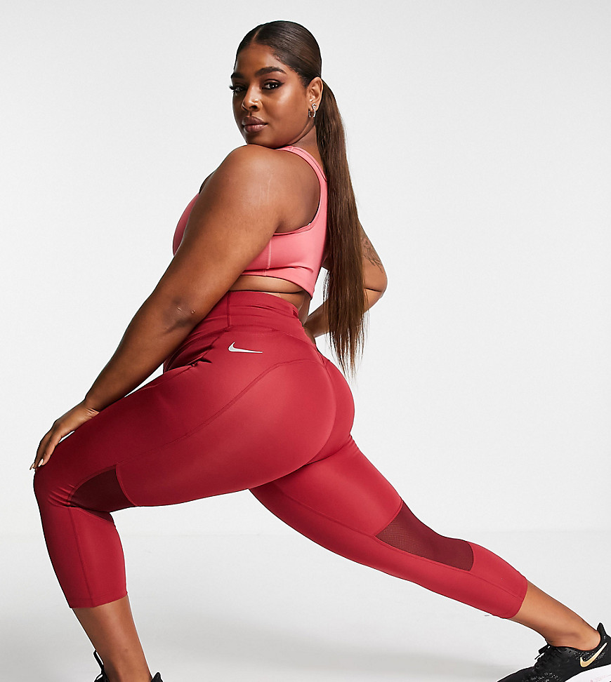 Nike Running Plus Fast cropped leggings in red
