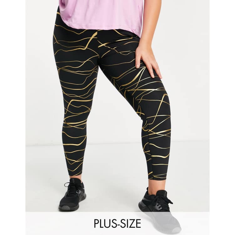 Black nike leggings with gold logo online