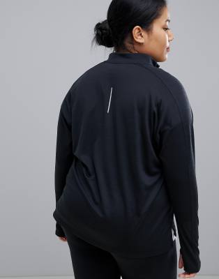 nike running half zip pacer top in black