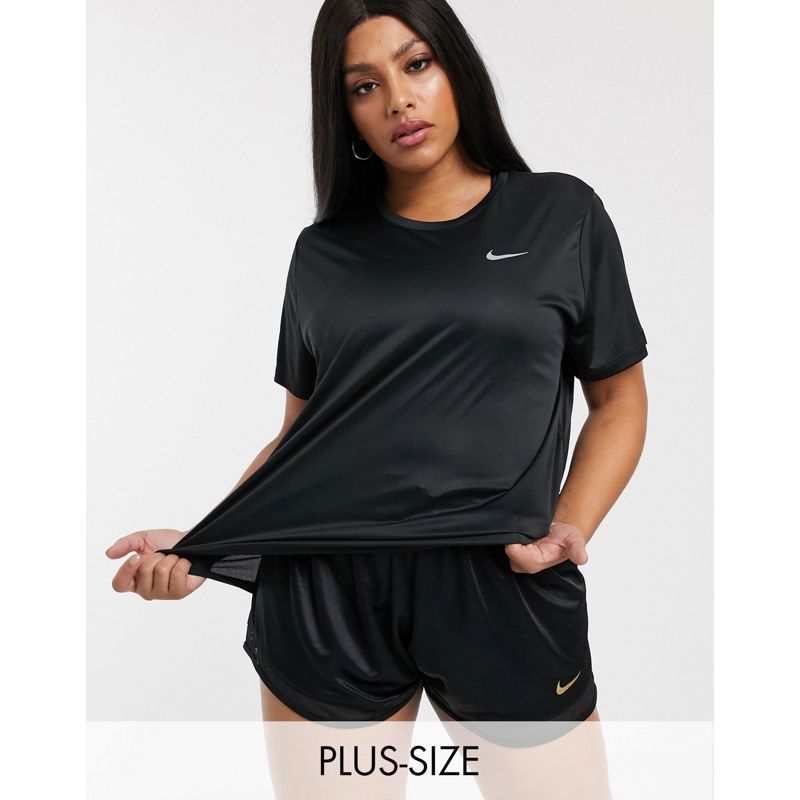 Nike Running Plus – Miler – Kurzärmliges T-Shirt in Schwarz