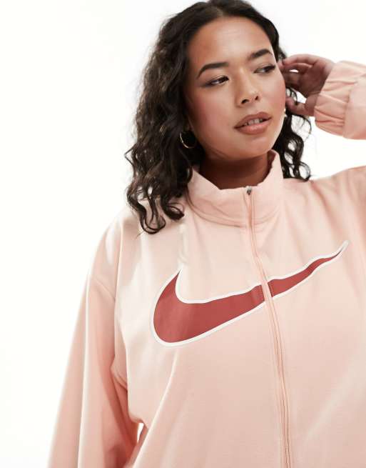 Nike Running Plus – Run Dri-FIT – Zapinana na suwak różowa kurtka polarowa z logo Swoosh