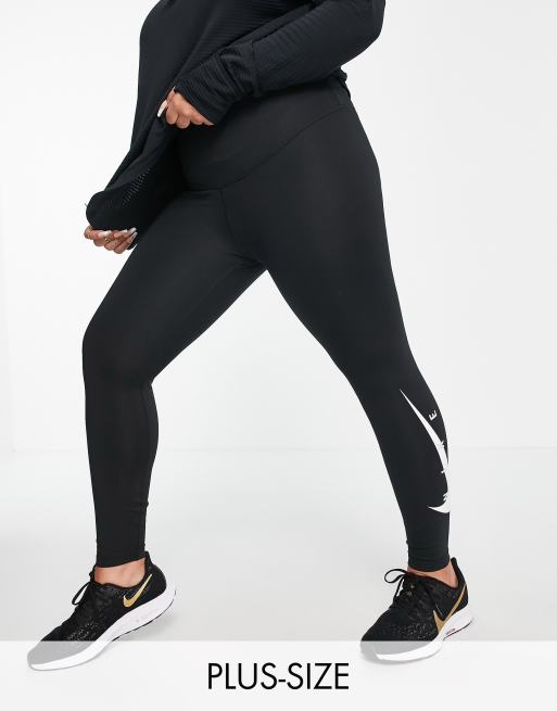 Nike Running Swoosh 7/8 leggings in black