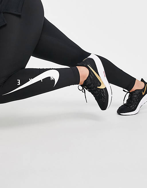 Nike Running Swoosh 7/8 leggings in black