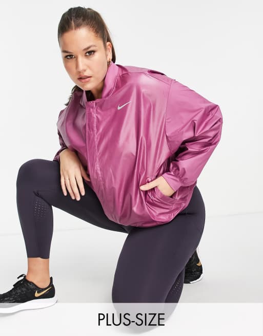 Nike Running Plus Swoosh jacket in pink | ASOS