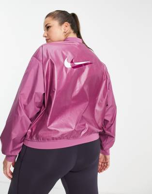 nike swoosh track jacket in pink