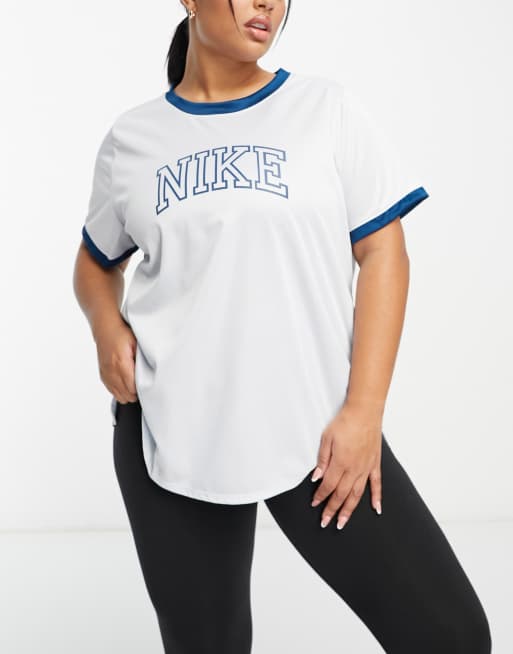 Nike Running Plus - Swoosh Run Dri-FIT - T-shirt blu con logo stile college