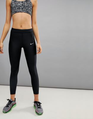 nike running power speed crop leggings in black