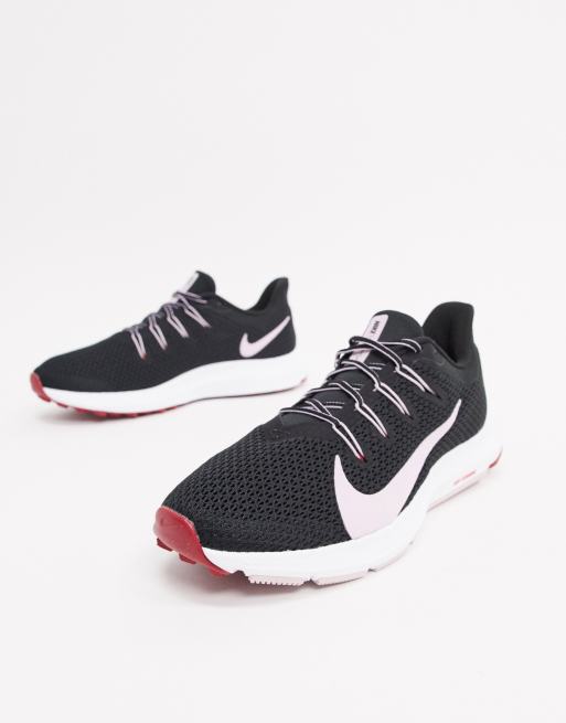 Nike Running Quest 2 in black and pink ASOS