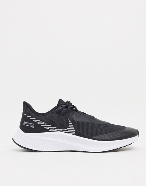 Nike Running Quest 3 Shield trainers in black