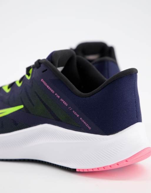 Nike Running - Quest 3 - Sneakers in blauw, 3 van 4