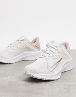 white nike running trainers