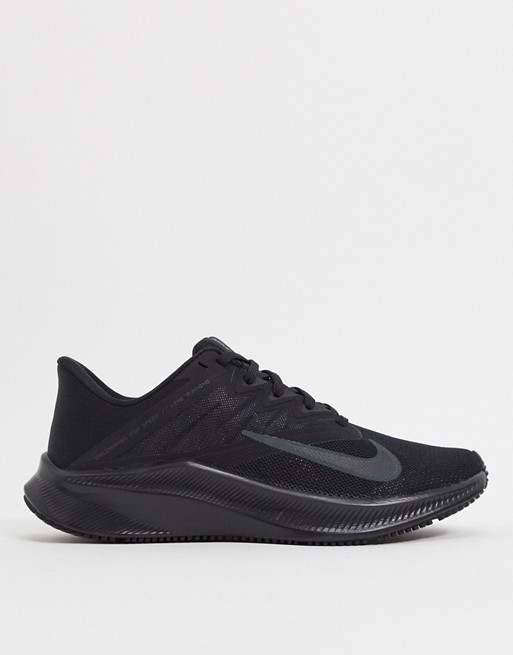 Nike Running Quest 3 trainers in triple black