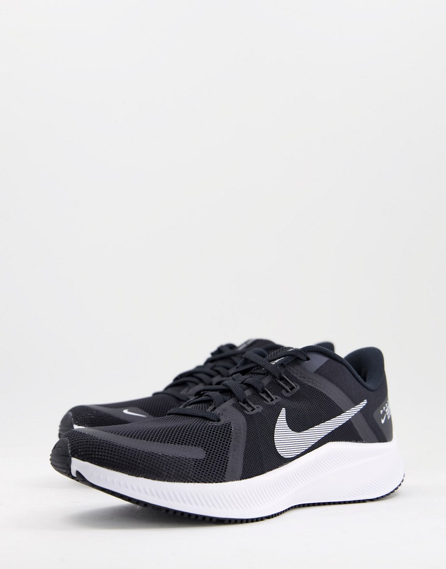 Nike Running Quest 4 trainers in white and black