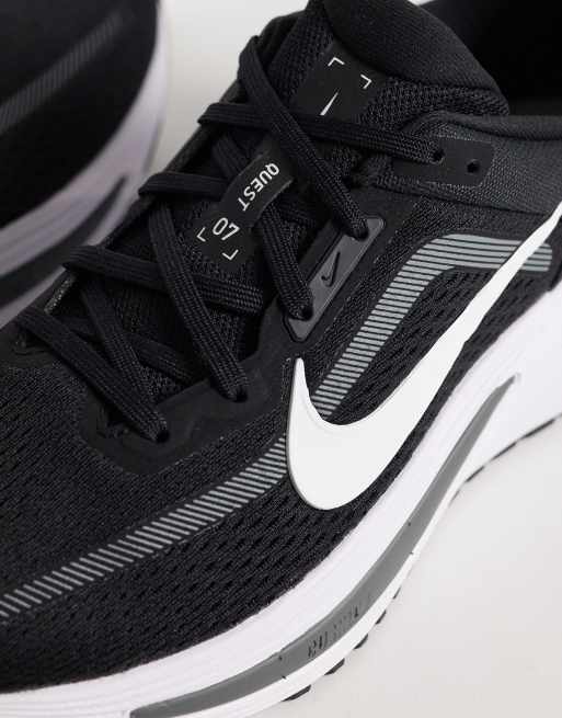Nike Running Quest 7 trainers in black and white, 3 of 5
