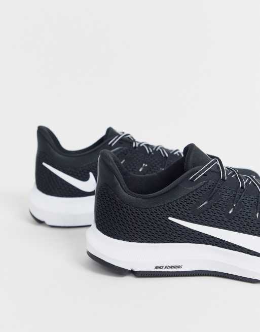Nike Running Quest Trainers In Black White Asos