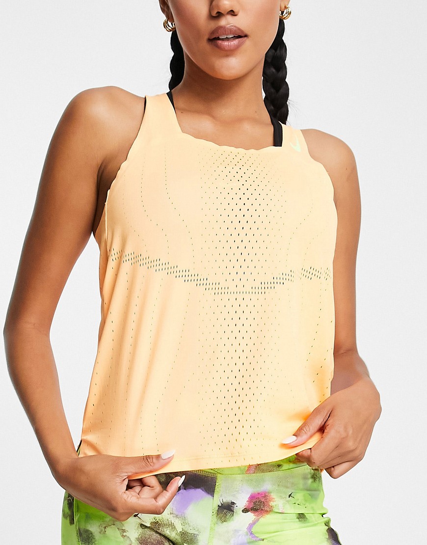 Nike Running Race Day Dri-FIT ADV singlet vest in peach-Orange