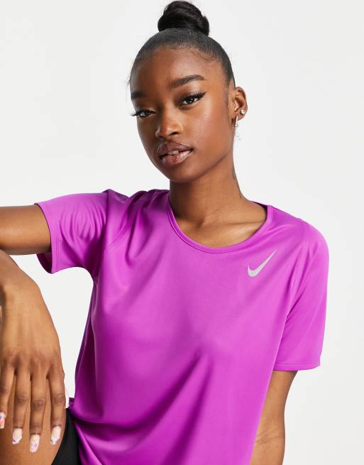 Nike dri fit t shirt pink sale