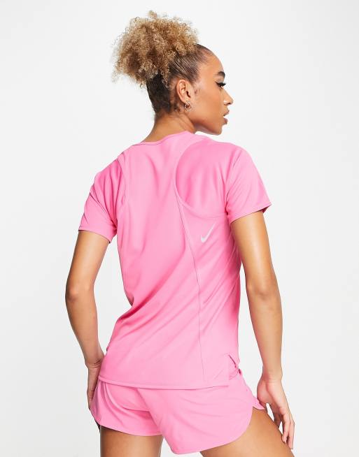 Pink nike clearance dri fit shirt