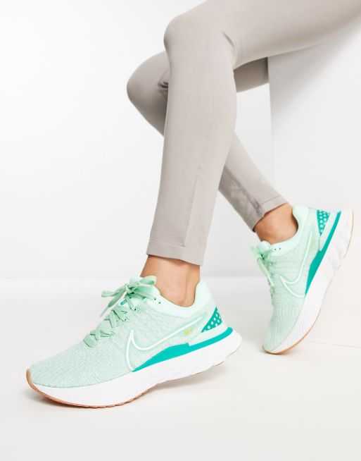 Nike Running - React Infinity Run 3 Flyknit - Baskets - Vert menthe